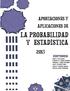 Aportaciones y Aplicaciones de la Probabilidad y Estadística 2013