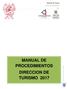 MANUAL DE PROCEDIMIENTOS DIRECCION DE TURISMO 2017
