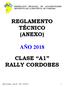REGLAMENTO TÉCNICO (ANEXO) AÑO 2018 CLASE A1 RALLY CORDOBES