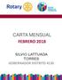 CARTA MENSUAL FEBRERO 2018 SILVIO LATTUADA TORRES GOBERNADOR DISTRITO 4130