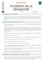 FILOSOFÍA DE LA EDUCACIÓN