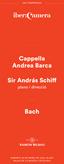 Cappella Andrea Barca. Sir András Schiff. piano i direcció. Bach. DIMARTS 20 de març de 2018, 20.30h