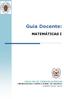 Guía Docente: MATEMÁTICAS I