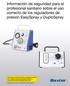 Información de seguridad para el profesional sanitario sobre el uso correcto de los reguladores de presión EasySpray y DuploSpray