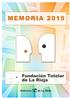 Memoria 2015 de la Fundación Tutelar de La Rioja