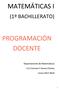 MATEMÁTICAS I PROGRAMACIÓN DOCENTE (1º BACHILLERATO) Departamento de Matemáticas. I.E.S Carmen Y Severo Ochoa