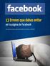 13 Errores que debes evitar en tu página de Facebook. un e-book para emprendedores on-line y off-line