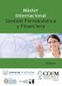 Máster Internacional Gestión Farmacéutica y Financiera