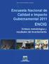 ENCIG. Encuesta Nacional de Calidad e Impacto Gubernamental Síntesis metodológica y resultados del levantamiento