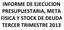 INFORME DE EJECUCION PRESUPUESTARIA, META FISICA Y STOCK DE DEUDA TERCER TRIMESTRE 2013