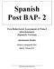 Spanish Post BAP- 2. Post-Behavioral Assessment of Pain-2 Questionnaire (Spanish Version) Questionnaire Booklet. Michael J. Lewandowski, Ph.D.