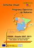 PROGRAMA OPERATIVO DE BALEARES Objetivo: Competitividad Regional y Empleo FEDER INFORME DE EJECUCIÓN. Anualidad 2013