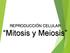 REPRODUCCIÓN CELULAR. Mitosis y Meiosis