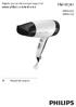 Hairdryer. Register your product and get support at   HP4962/22 HP4961/22. Manual del usuario