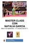 MASTER CLASS CON NATALIA GARCÍA (Marín 30 septiembre 01 octubre de 2017)