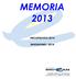 MEMORIA 2013 PRESUPUESTOS 2014 INVERSIONES 2014