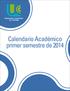 Calendario Académico primer semestre de 2014