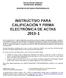 INSTRUCTIVO PARA CALIFICACIÓN Y FIRMA ELECTRÓNICA DE ACTAS