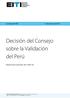 Decisión del Consejo sobre la Validación del Perú
