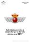 GABINETE DEL JEMA OFICOM. Actividades previstas a desarrollar por el Ejército del Aire en el Agrupadas por Comunidad Autónoma