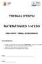 TREBALL D ESTIU. MATEMÀTIQUES 1r d ESO