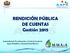 RENDICIÓN PÚBLICA DE CUENTAS Gestión Autoridad de Fiscalización y Control Social de Agua Potable y Saneamiento Básico