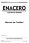 ENACERO COCINA EN GRANDE Manual de Calidad MC [Q] 001-0/ /001. Manual de Calidad