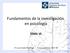 Fundamentos de la investigación en psicología