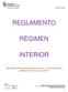 REGLAMENTO RÉGIMEN INTERIOR