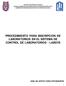 PROCEDIMIENTO PARA INSCRIPCION DE LABORATORIOS EN EL SISTEMA DE CONTROL DE LABORATORIOS - LABSYS