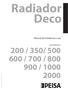 Radiador Deco. modelos. Manual de instalación y uso. PMIU _ rev. 01