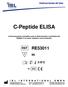 C-Peptide ELISA. Inmmunoensayo enzimático para la determinación cuantitativa de Péptido C en suero, plasma e orina humanos.
