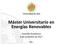 Máster Universitario en Energías Renovables. Comisión Académica 8 de noviembre de 2017