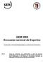 GEM 2009 Encuesta nacional de Expertos Analizando la Actividad Emprendedora y el Desarrollo Económico