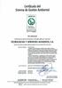 Certificado del. Sistema de Gestión Ambiental AENOR. Gestión Ambiental UNE-EN ISO GA-2004/0128