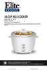 16 CUP RICE COOKER INSTRUCTION MANUAL ARROCERA ELÉCTRICA MODEL: ERC-008