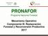 PRONAFOR. Programa Nacional Forestal. Mecanismo Operativo Componente III. Restauración Forestal y Reconversión Productiva 2017