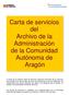 Carta de servicios del Archivo de la Administración de la Comunidad Autónoma de Aragón