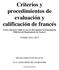 Criterios y procedimientos de evaluación y calificación de francés
