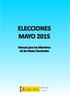 ELECCIONES MAYO Manual para los Miembros de las Mesas Electorales