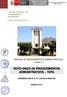 TEXTO UNICO DE PROCEDIMIENTOS ADMINISTRATIVOS TUPA. MANUAL DE PROCEDIMIENTOS ADMINISTRATIVOS- Versión 2.0