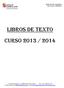 LIBROS DE TEXTO CURSO 2013 / 2014