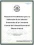 Manual de Procedimientos para la Elaboración de los Informes Trimestrales de la Contraloría General del Tribunal Electoral del Distrito Federal