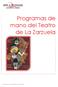Programas de mano del Teatro de La Zarzuela