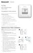 T1 Pro. Installation Instructions. Optional Cover Plate installation. Non-Programmable Thermostat