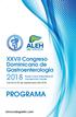 PROGRAMA ALEH. XXVII Congreso Dominicano de Gastroenterología CONGRESO.   Punta Cana International Convención Center