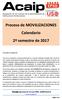Proceso de MOVILIZACIONES Calendario 2º semestre de 2017