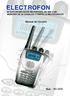 ELECTROFON. Manual del Usuario. Mod. : HD-4088 INTERCOMUNICADOR FM PORTATIL DE UHF CON MEMORIA DE 30 CANALES Y PANTALLA MULTIFUNCION