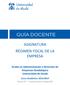 Grado en Administración y Dirección de Empresas-Guadalajara Universidad de Alcalá Curso Académico 2013/2014 Curso 3º Cuatrimestre Segundo