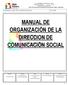 MANUAL DE ORGANIZACIÓN DE LA DIRECCION DE COMUNICACIÓN SOCIAL